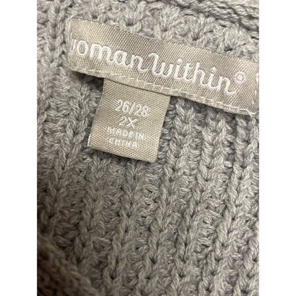 Women Within Women's Grey Knit Button Close Cardigan Sweater Plus  26/26 26 28 - Picture 8 of 9